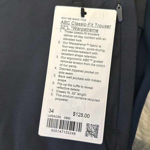 Lululemon NWT ABC Classic Fit Trouser - 34 *** - Picture 6 of 7